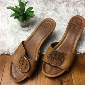 Tory Burch Patti slide slip on wedges size 7